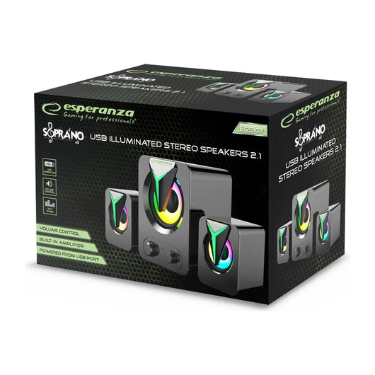 Altoparlanti Esperanza EGS107 2.1 USB LED 5 W Nero
