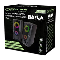 Altoparlanti Esperanza EGS103 2.0 LED neri 6W