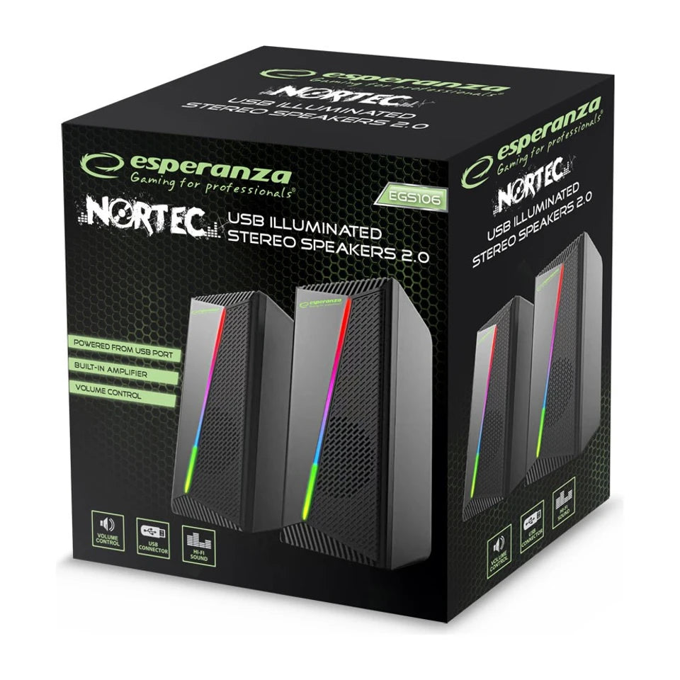 Altoparlanti Esperanza EGS106 2.0 LED Nero 6W