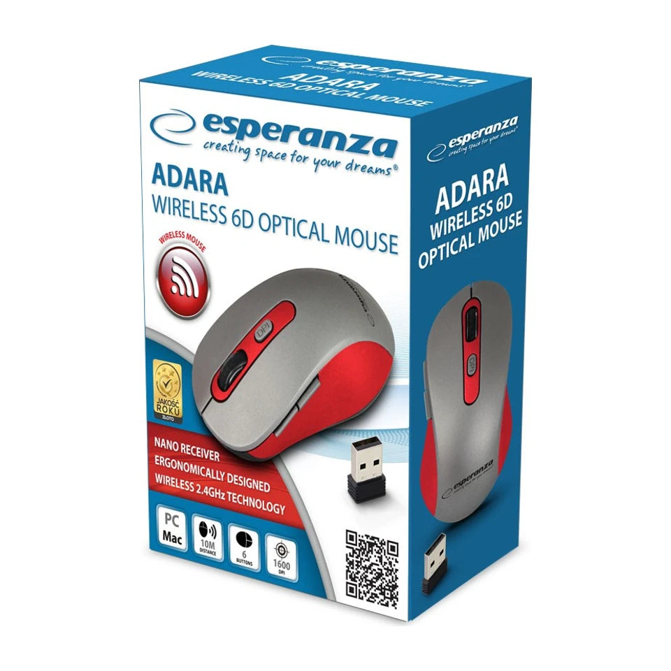 Mouse ottico wireless RF Esperanza EM131R 1600 DPI