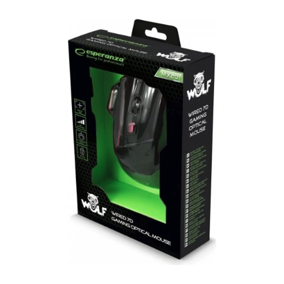 Mouse ottico USB Type-A Esperanza EGM201R 2400 DPI per destrimani