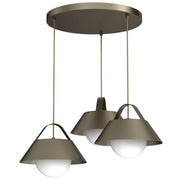 Lampada sospesa Funda 3xE27 bronzo titanio sfere bianche