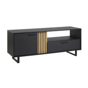 Mobile TV LOFT – Nero e quercia con 2 ante e 1 vano – L164 x H64 x P50 cm