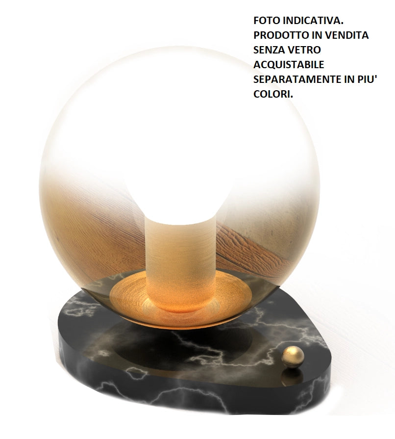 EVA-L Lampada da tavolo  in metallo color ottone spazzolato e effetto marmo attacco E27 solo struttura senza vetro