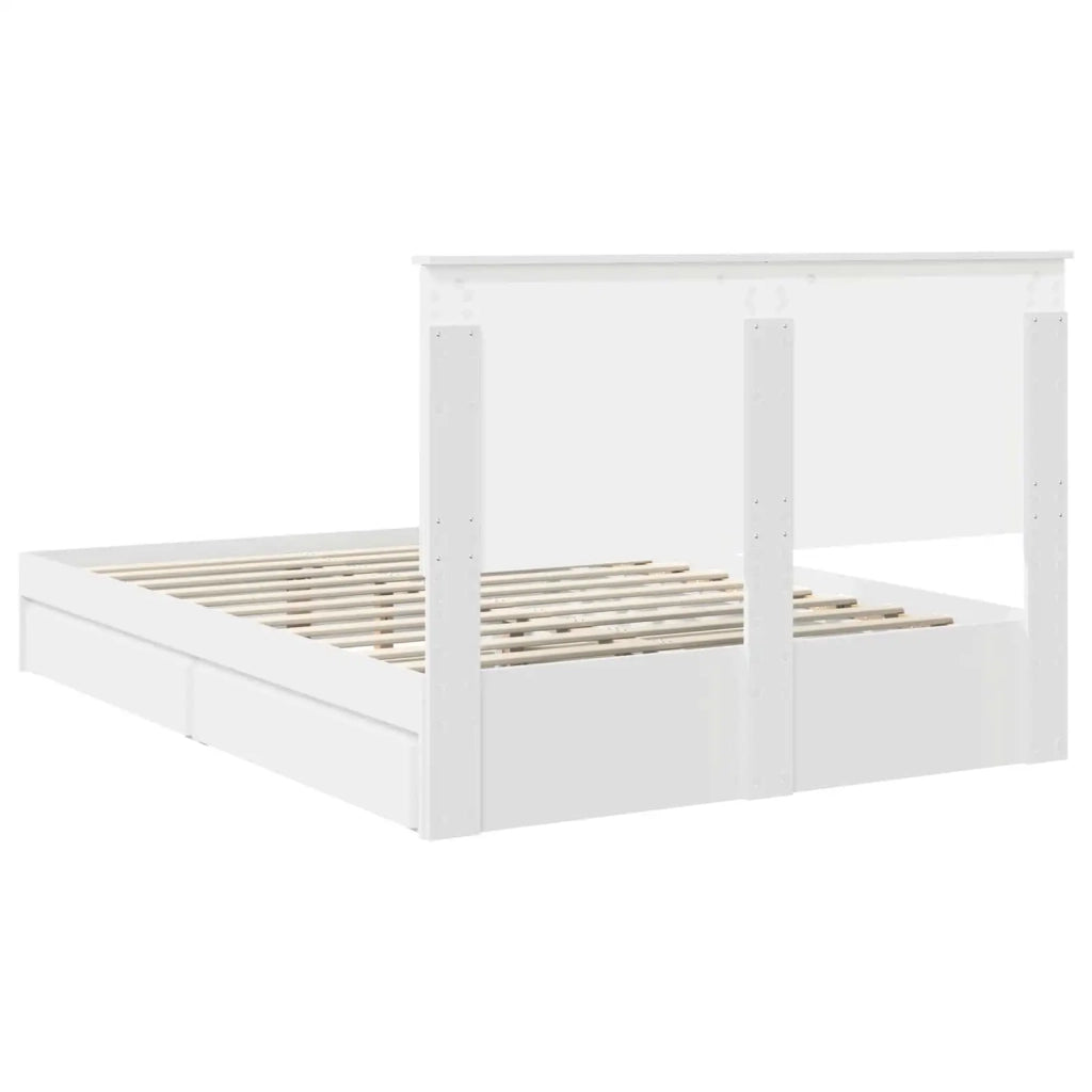 Letto con Contenitore Bianco 140 x 190 cm Legno multistrato