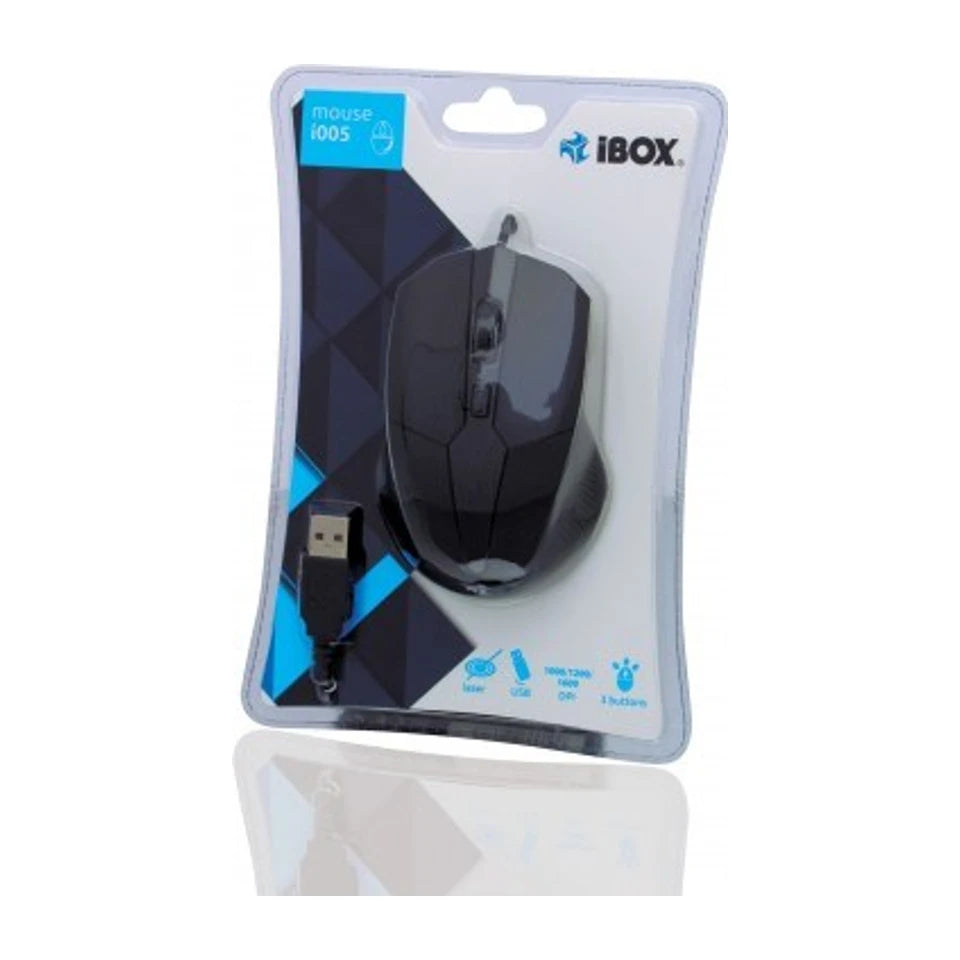 Mouse iBox i005 Ambidestro USB Tipo-A Laser 1600 DPI