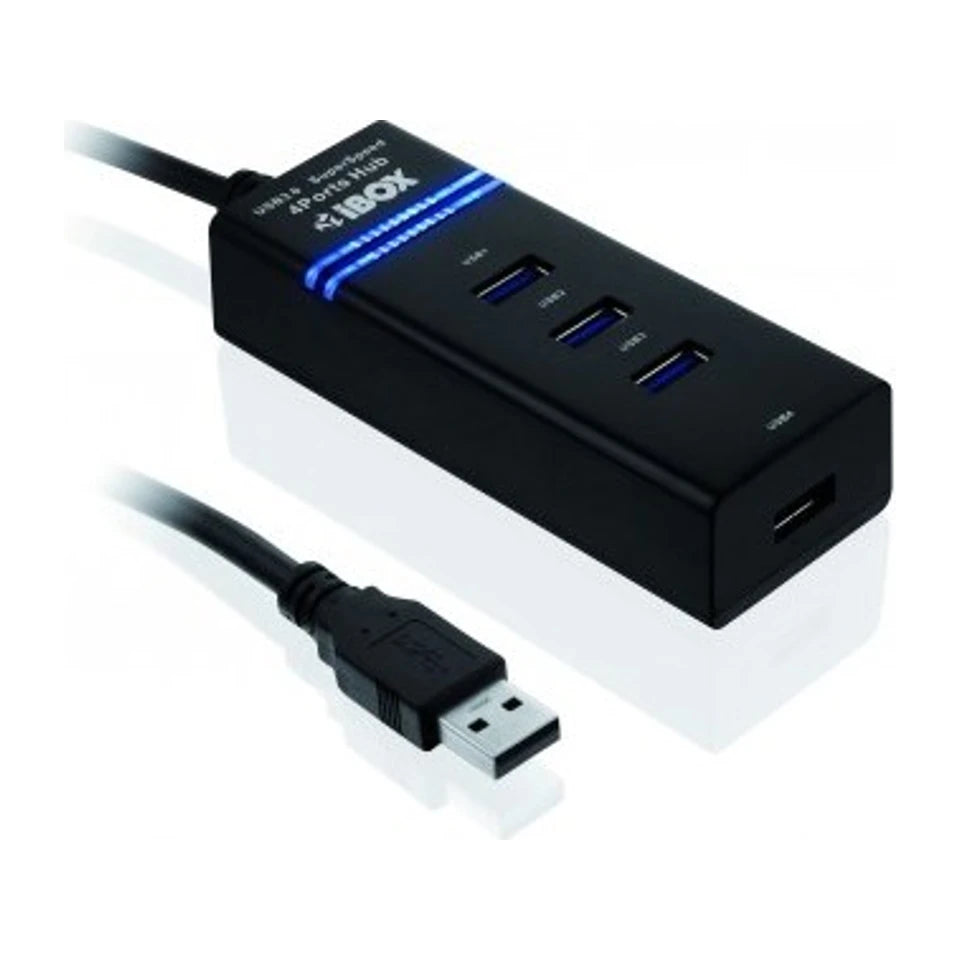 iBox IUH3FB hub di interfaccia 5000 Mbit/s Nero