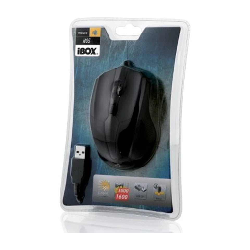 Mouse iBox i005 Ambidestro USB Tipo-A Laser 1600 DPI