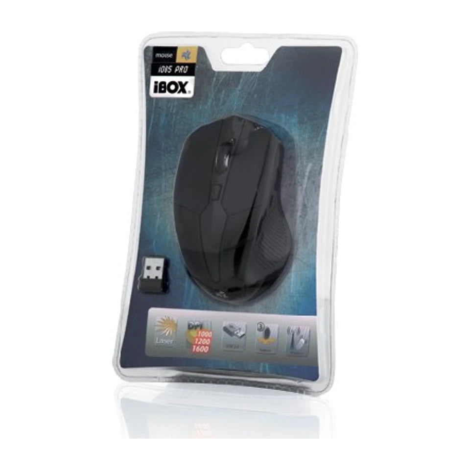 Mouse iBox i005 PRO Ambidestro RF Wireless Laser 1600 DPI