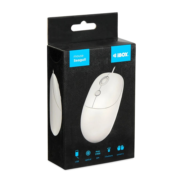 iBOX i011 Seagull mouse ottico con cavo, bianco