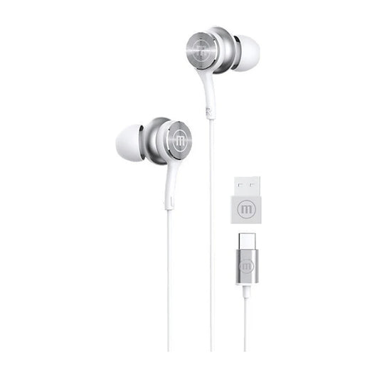 Cuffie cablate Maxell XC1 USB-C con adattatore USB-A bianco