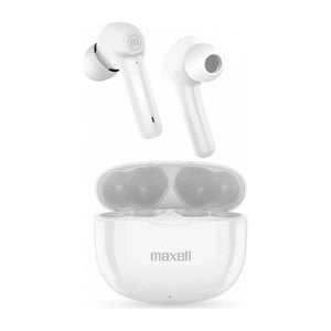 Cuffie wireless Maxell Dynamic+ con custodia di ricarica Bluetooth bianche