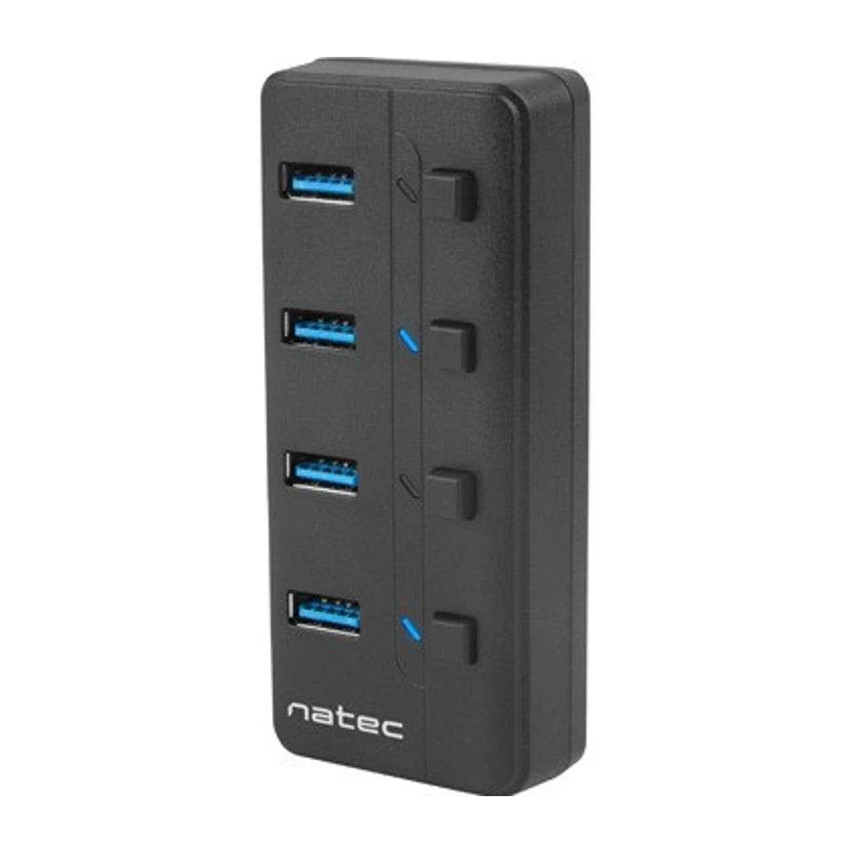 NATEC HUB USB 3.0 MANTIS 2 A 4 PORTE CON INTERRUTTORE E ALIMENTATORE