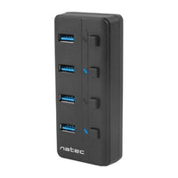 NATEC HUB USB 3.0 MANTIS 2 A 4 PORTE CON INTERRUTTORE E ALIMENTATORE