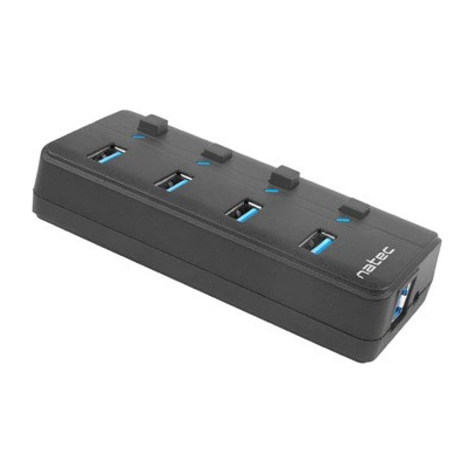 NATEC HUB USB 3.0 MANTIS 2 A 4 PORTE CON INTERRUTTORE E ALIMENTATORE