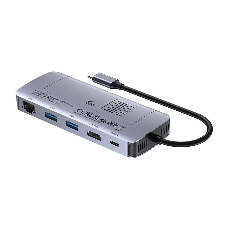 UNITEK HUB ATTIVO USB-C 10GBPS, M.2, HDMI, PD 100W