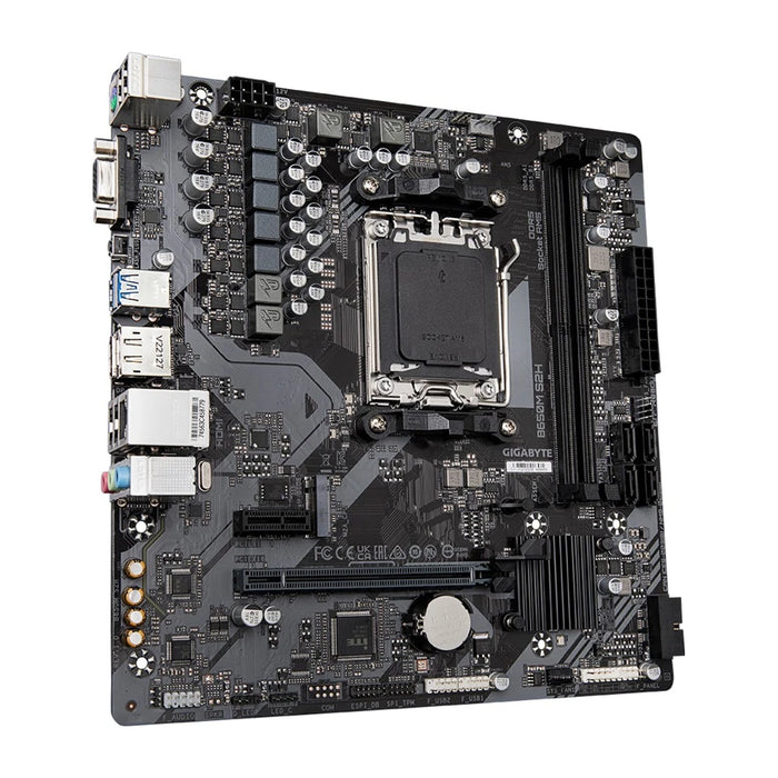 Scheda madre GIGABYTE B650M S2H - Supporta CPU AMD Ryzen 8000, VRM digitale 5+2+2 fasi, fino a 6400MHz DDR5, 1xPCIe 4.0 M.2, LAN GbE, USB 3.2 Gen 1