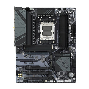 Scheda madre GIGABYTE B650 EAGLE AX - CPU AMD Ryzen della serie 9000, VRM 12+2+2 fasi, fino a 7600MHz DDR5 (OC), 1xPCIe 5.0 + 2xPCIe 4.0 M.2, LAN GbE, WIFI 6E, USB 3.2 Gen 2