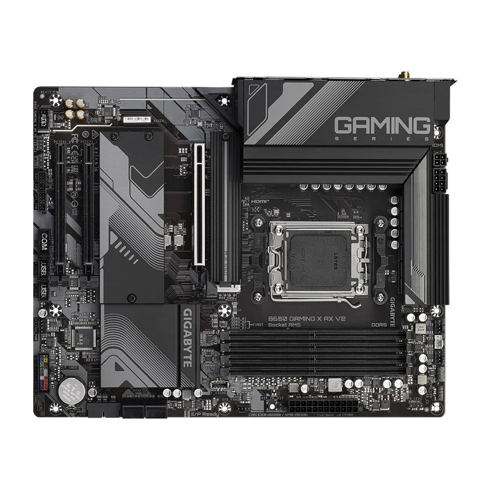 Scheda madre GIGABYTE B650 GAMING X AX V2 - Supporta CPU AMD Ryzen 8000, VRM digitale 8+2+2 fasi, fino a 8000MHz DDR5 (OC), 1xPCIe 5.0 + 2xPCIe 4.0 M.2, Wi-Fi 6E 802.11ax, LAN 2.5GbE, USB 3.2 Gen 2