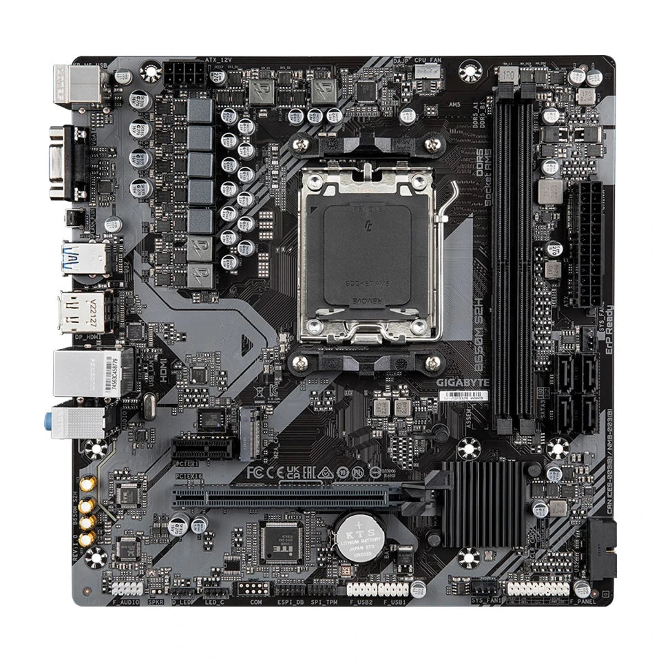 Scheda madre GIGABYTE B650M S2H - Supporta CPU AMD Ryzen 8000, VRM digitale 5+2+2 fasi, fino a 6400MHz DDR5, 1xPCIe 4.0 M.2, LAN GbE, USB 3.2 Gen 1
