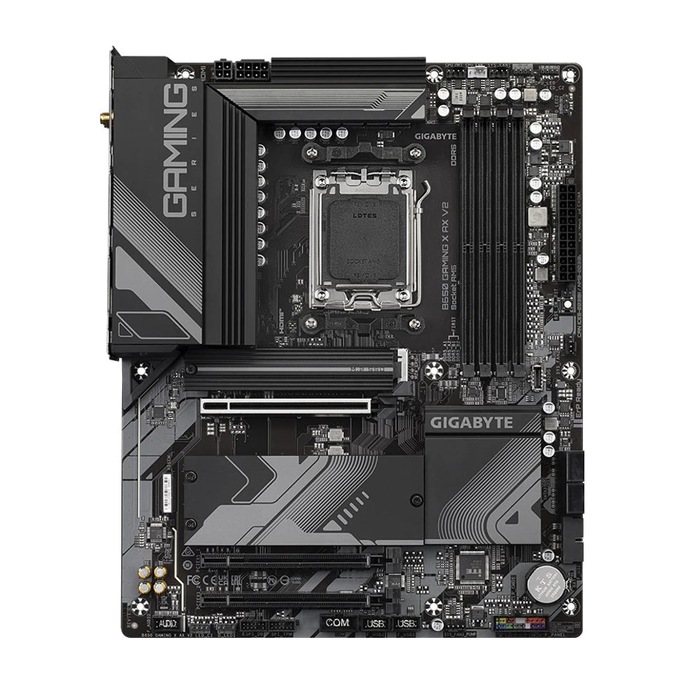 Scheda madre GIGABYTE B650 GAMING X AX V2 - Supporta CPU AMD Ryzen 8000, VRM digitale 8+2+2 fasi, fino a 8000MHz DDR5 (OC), 1xPCIe 5.0 + 2xPCIe 4.0 M.2, Wi-Fi 6E 802.11ax, LAN 2.5GbE, USB 3.2 Gen 2