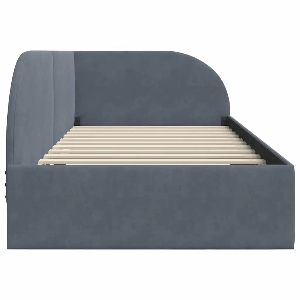 Cornice del letto ad angolo Grigio scuro 80 cm x 200 cm Velluto 42016627