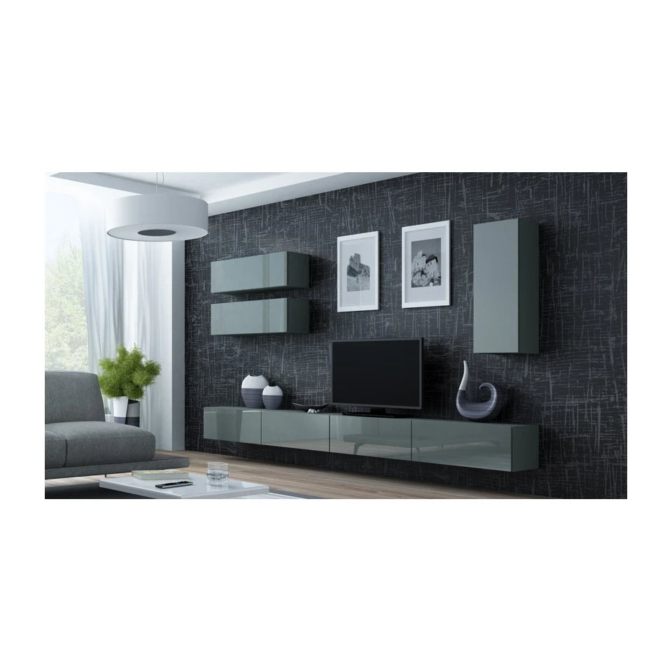 Mobiletto VIGO "90" completo 90/35/32 grigio/lucido grigio