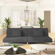 Divano Letto a 2 Posti con 2 Cuscini-Sofa Letto 2 Posti-Daybed Grigio Scuro in Tessuto 160337