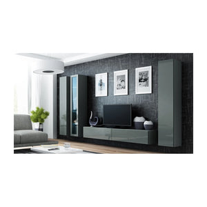 Armadio a muro VIGO '180' 180/40/30 grigio/lucido grigio