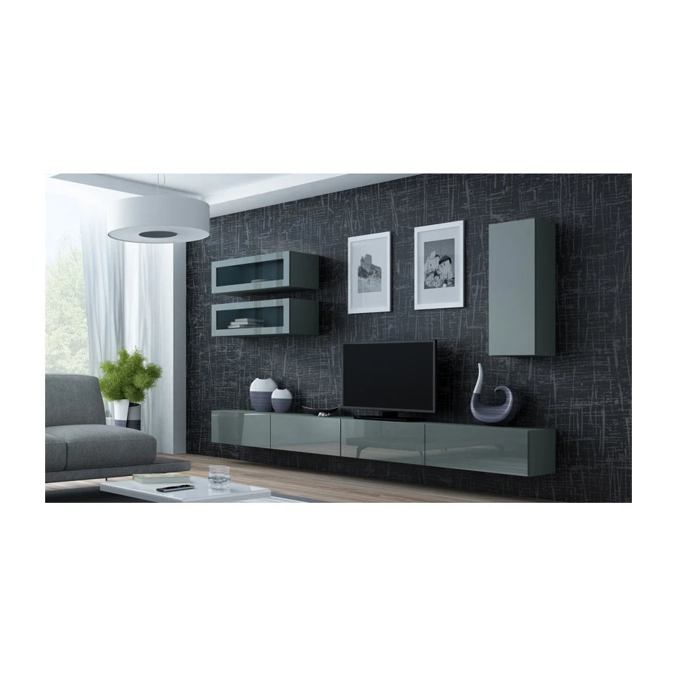 Mobiletto VIGO "90" completo 90/35/32 grigio/lucido grigio