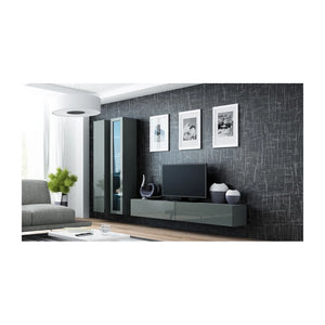 Armadio a muro VIGO '180' 180/40/30 grigio/lucido grigio