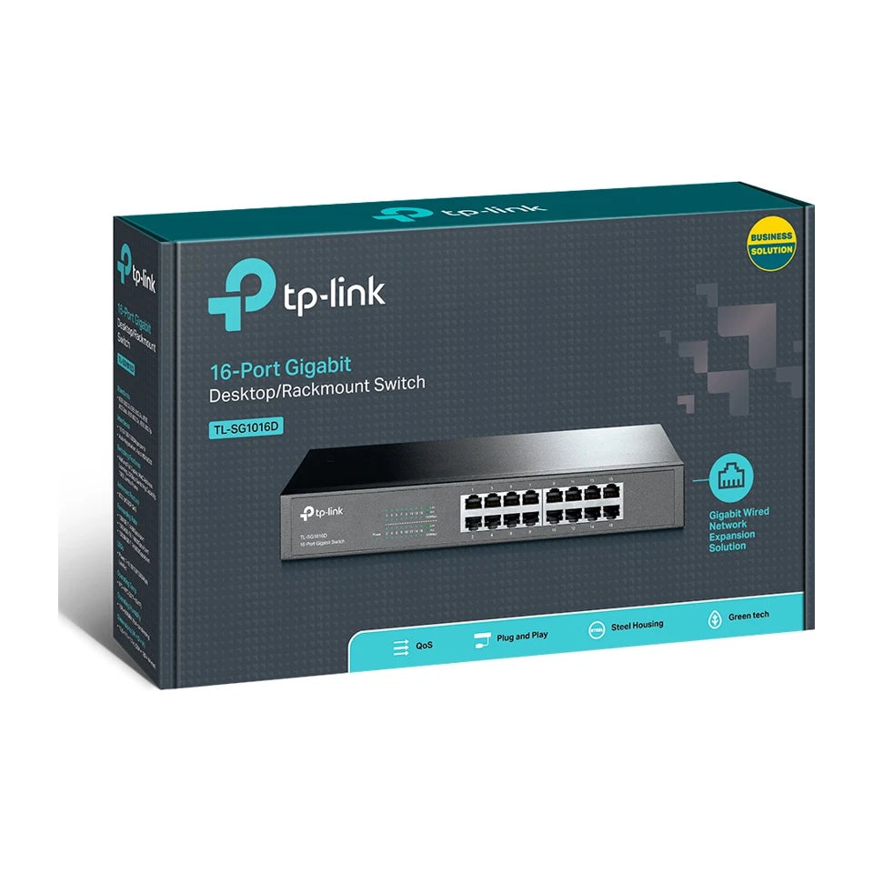 Switch di rete Gigabit da 16 porte TP-Link per desktop o montaggio a rack