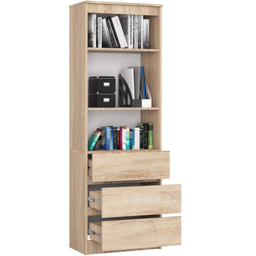 Libreria AKORD R60 Sonoma Quercia 60 cm 3 cassetti 60x35x180 cm