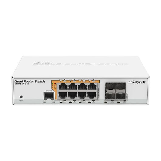 Switch di rete Mikrotik CRS112-8P-4S-IN Gigabit Ethernet (10/100/1000) con Power over Ethernet (PoE) Bianco