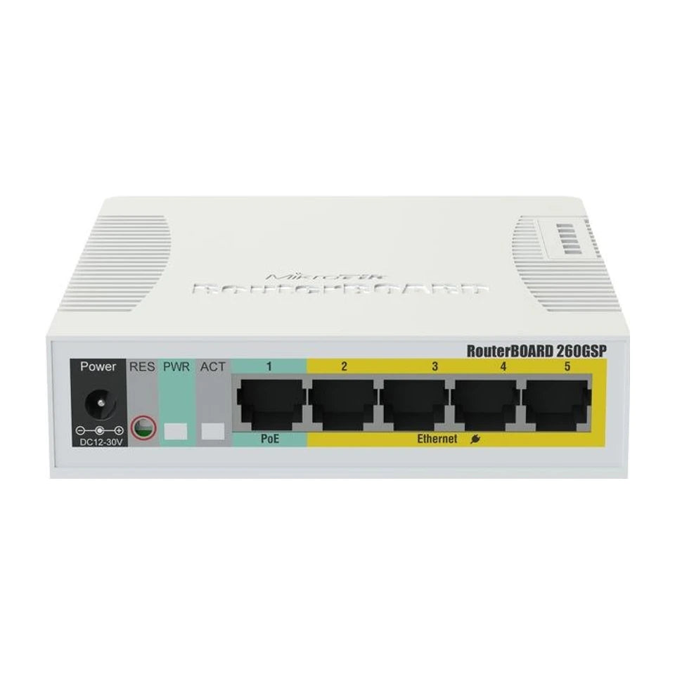 Switch di rete Mikrotik CSS106-1G-4P-1S Gigabit Ethernet (10/100/1000) con Power over Ethernet (PoE) Bianco