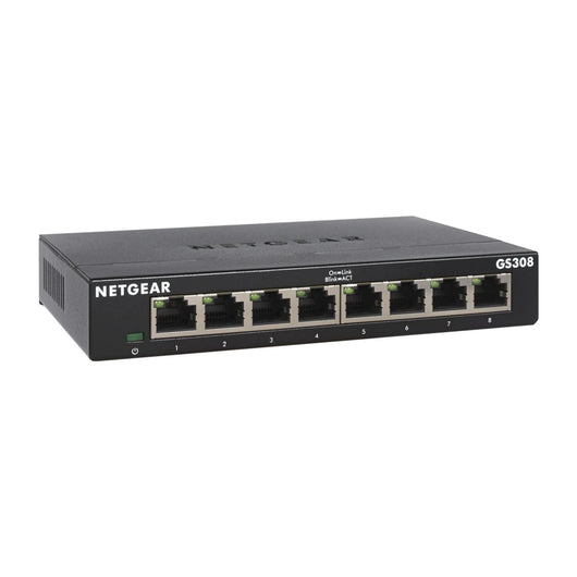 Switch di rete NETGEAR GS308-300PES non gestito L2 Gigabit Ethernet (10/100/1000) Nero
