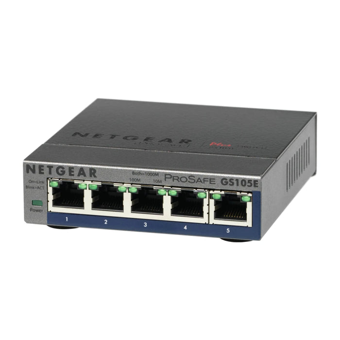 Switch di rete NETGEAR GS105E-200PES gestito L2/L3 Gigabit Ethernet (10/100/1000) Grigio