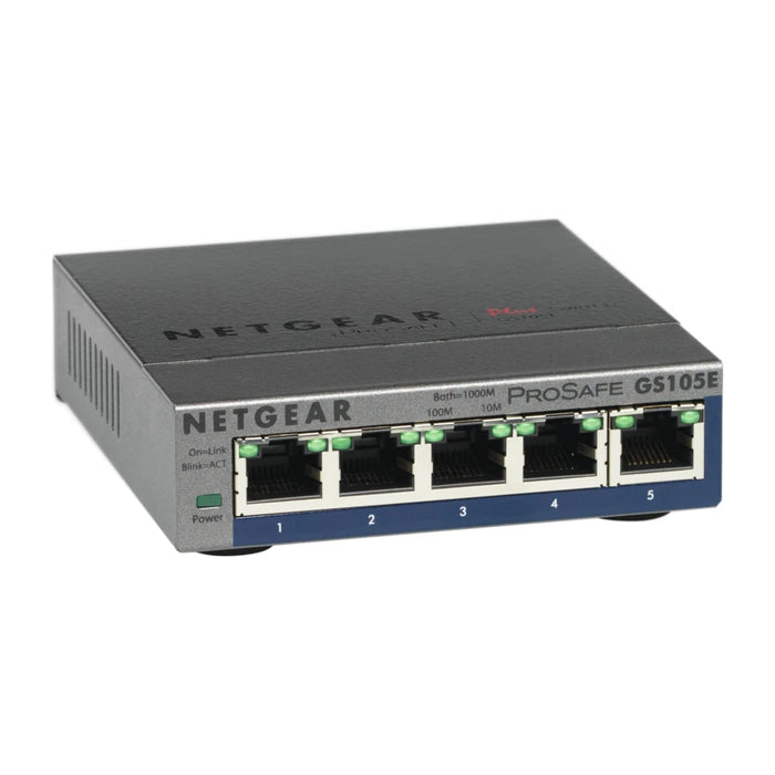 Switch di rete NETGEAR GS105E-200PES gestito L2/L3 Gigabit Ethernet (10/100/1000) Grigio