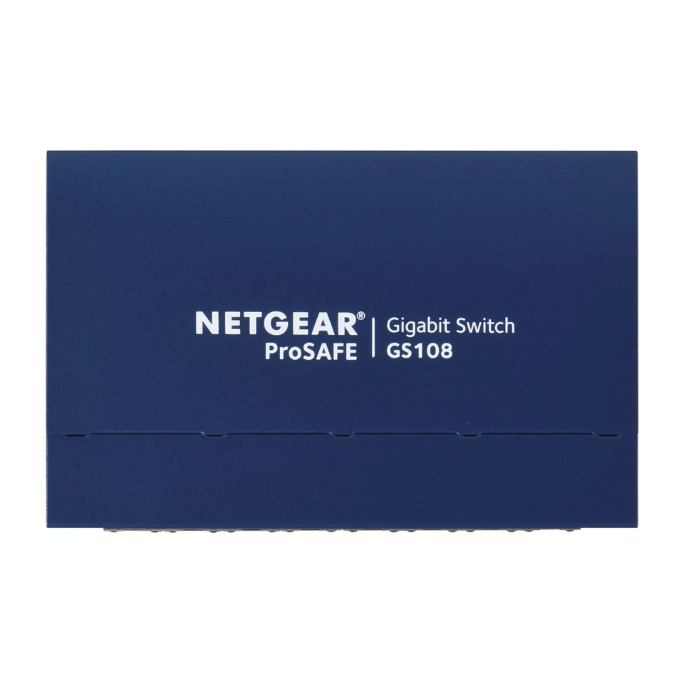 Switch di rete NETGEAR GS108GE Gigabit Ethernet non gestito (10/100/1000) Blu