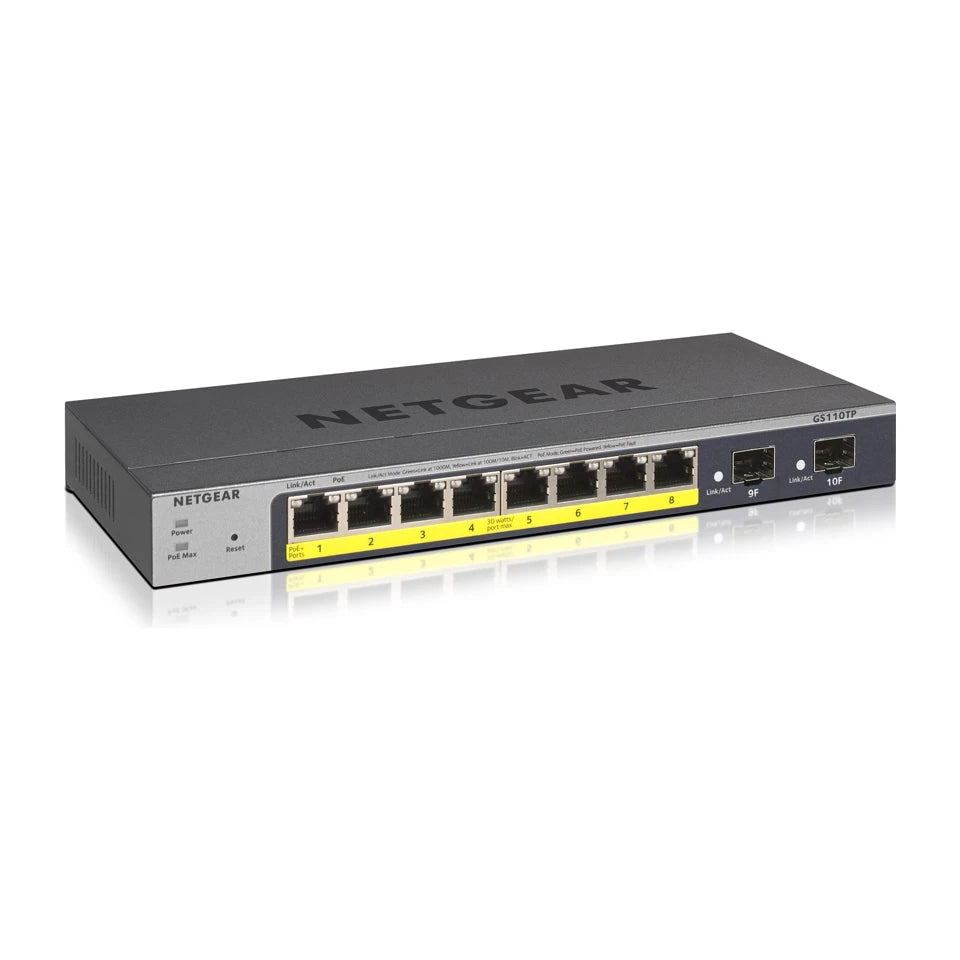 NETGEAR GS110TP Switch gestito Gigabit Ethernet (10/100/1000) con Power over Ethernet (PoE) Grigio