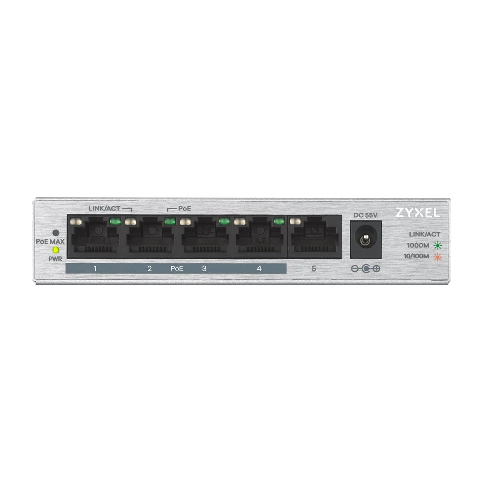 Zyxel GS1005HP Switch Gigabit Ethernet non gestito (10/100/1000) Power over Ethernet (PoE) Argento