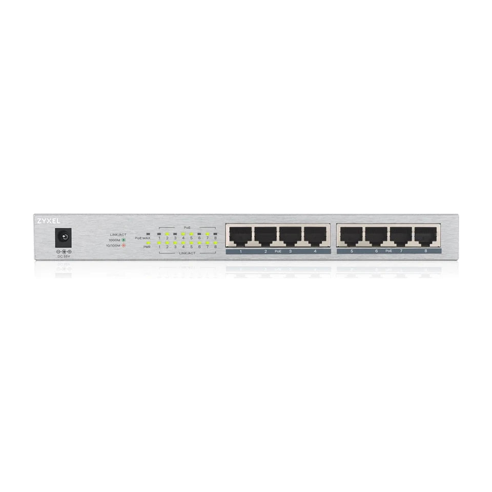 Zyxel GS1008HP Switch Ethernet Gigabit non gestito (10/100/1000) Power over Ethernet (PoE) Grigio