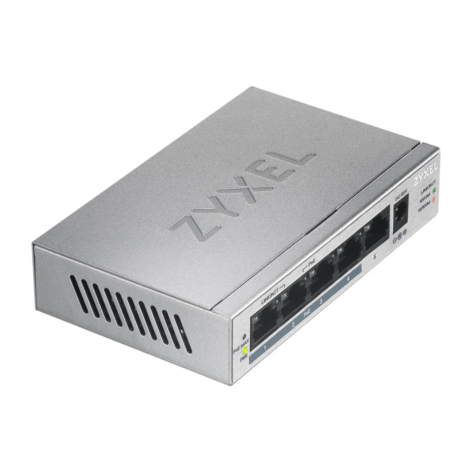 Zyxel GS1005HP Switch Gigabit Ethernet non gestito (10/100/1000) Power over Ethernet (PoE) Argento