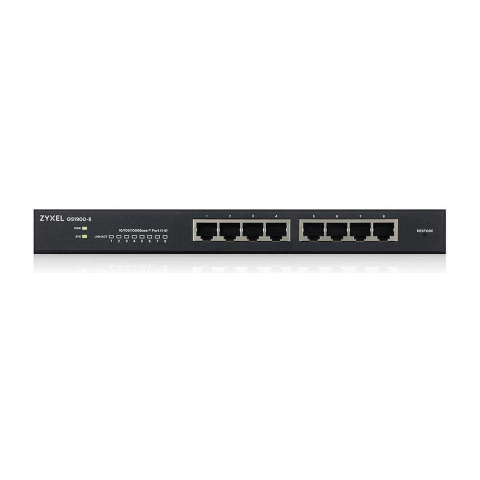 Zyxel GS1900-8 Switch Ethernet Gigabit gestito L2 (10/100/1000) Nero