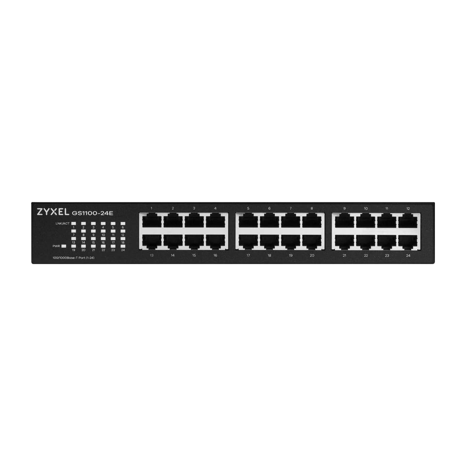 Zyxel GS1100-24E Switch Ethernet Gigabit non gestito (10/100/1000) Nero