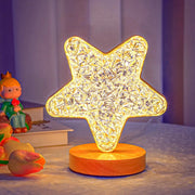 Trade Shop - Lampada Da Tavolo A Forma Di Stella Ricaricabile Usb Touch 3 Intensità Di Luce -