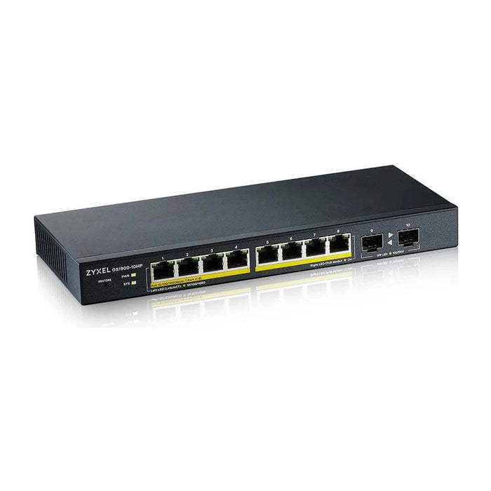 Zyxel GS1900-10HP Switch gestito L2 Gigabit Ethernet (10/100/1000) Power over Ethernet (PoE) Nero