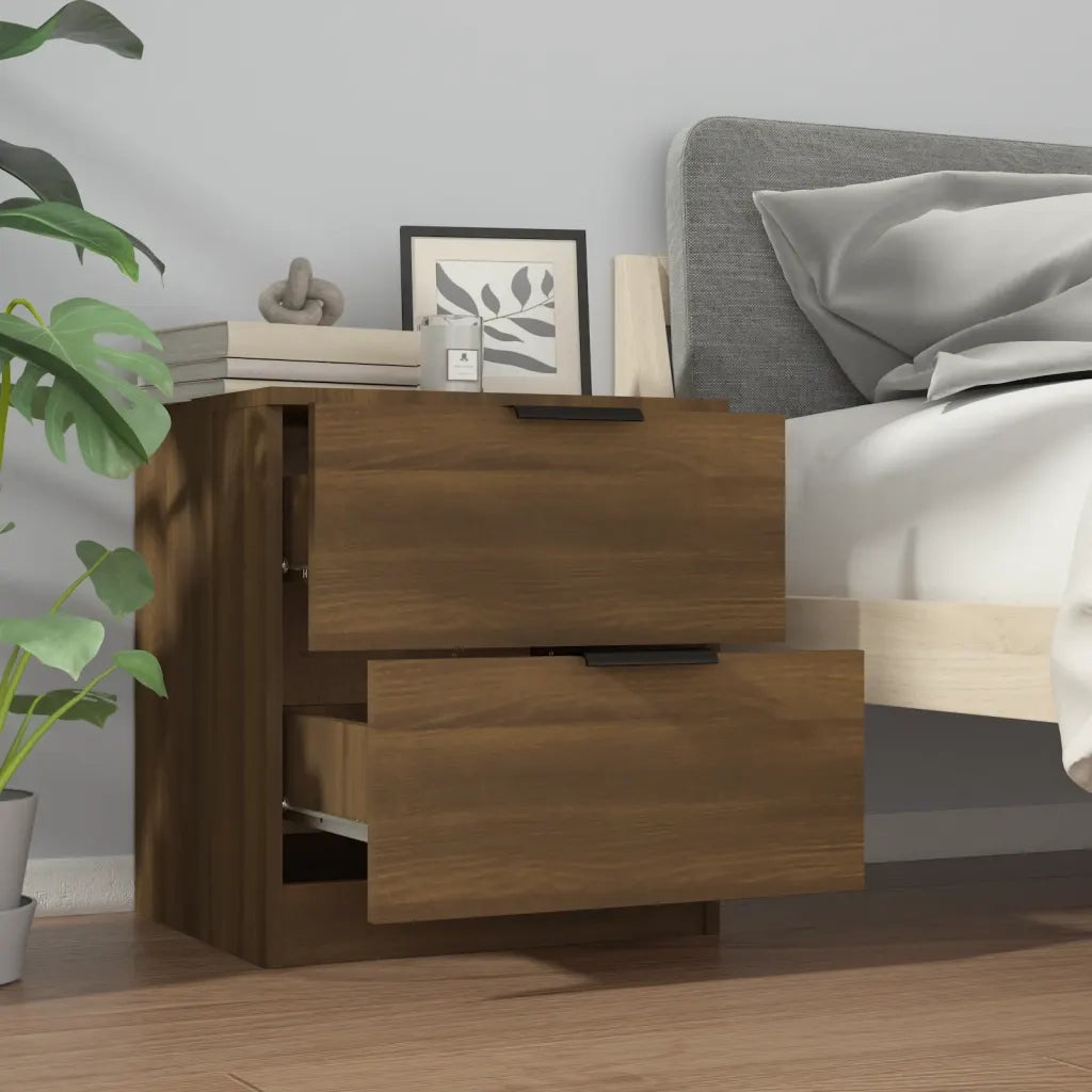 Comodini 2 pz Rovere Marrone in Legno Multistrato cod mxl 30647