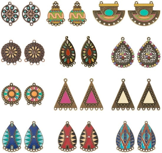Set di 24 accessori in e-maillo boho per creare gioielli