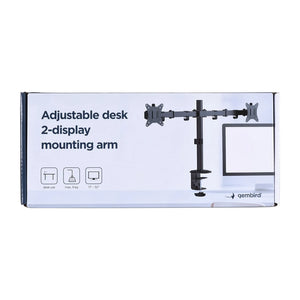 Supporto per monitor / stand Gembird MA-D2-01 81,3 cm (32") Nero da scrivania